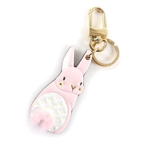 LOUIS VUITTON Accessories - LOUIS VUITTON M01560 Portefeuille LV Bunny Monogram Mink Fur Leather Keyring ...